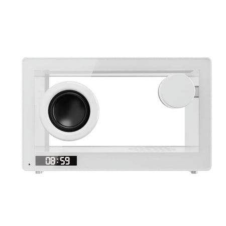 Portable Retro Bluetooth Speaker Clock Wireless HiFi Transparent Soundbar with RGB Light TF Card Audio Music Player A F