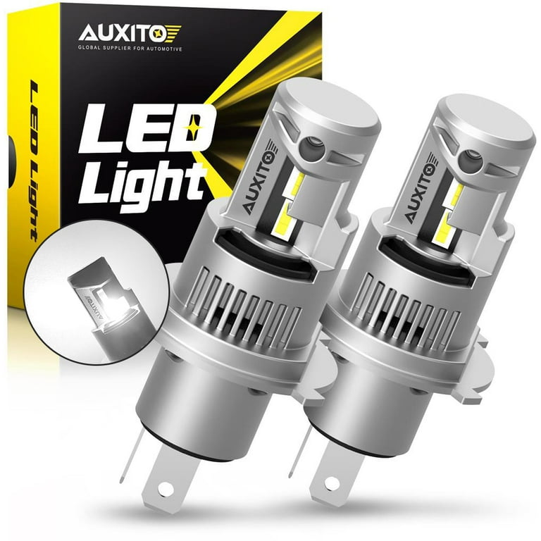 AUXITO H4/9003 LED Headlight Bulbs, 20,000LM Super 6000K Xenon White, Halogen Replacement with Fan for Cars, Motorcycle, Pack of 2 - Walmart.com