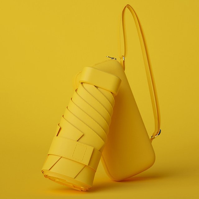 Mini Parapluie de Voyage pour Sac à Main avec Protection Solaire 6 Baleines UV