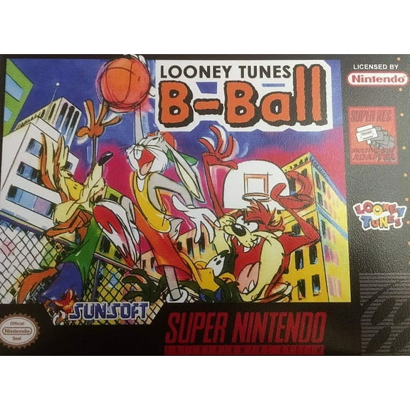 Restored Looney Tunes B-Ball (Super NES, 1995) SNES Basketball Game (Refurbished)