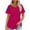 Hot Pink 1, variant on UAMVSH Womens Summer Casual Short Sleeve Pleated Shirts Scoop Neck Loose Tunic Tops Dressy Casual Blouses