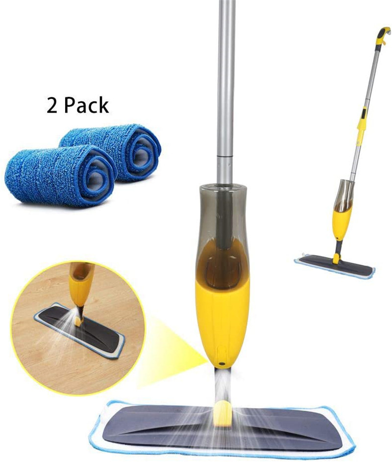 Eyliden Spray Mop with 2pcs Reusable Microfiber Mop Pads and 1pcs Dirt