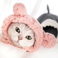 thumbnail image 4 of Bonito gorro de oso para disfraz de gato, gorro con orejas para mascota, gorro cálido., 4 of 5