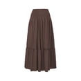 thumbnail image 5 of GJSYRH Women's Summer Casual Elegant Smock Layered Tiered Maxi Skirt High Waisted A Line Flowy Long Skirts with Pockets Brown XL, 5 of 7