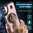 thumbnail image 3 of for Samsung Galaxy S23 FE Case, Dual Layers Shockproof Kickstand Cell Phone Cover Protective with Rugged Ring Holder, Carbon Fiber Military Heavy Duty Case for Samsung Galaxy S23 FE, Rosegold, 3 of 9