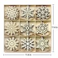 thumbnail image 2 of Adornos colgantes navideños de madera con copos de nieve, 36 unidades, 2 of 7