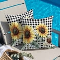 thumbnail image 5 of Vintage Floral Throw Pillow Cover Sunflowers Black Buffalo Plaid Farmhouse Cotton Linen Cushion Cover Throw Pillow Case with Invisible Zipper for Couch Sofa Bed Chair Car 24x24 Inch, 5 of 14
