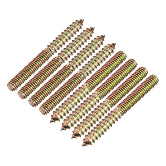 Unique Bargains 5/16-18x3' Hanger Bolts, 8 Pack Double Ended Screws Wood Dowel Screws