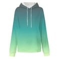 thumbnail image 6 of Dazajoo Women's V Neck Hoodies Long Sleeve Sweatshirt Drawstring Pullover Trendy Gradient Color Hooded Tops with Pocket 2024 Fall Oversized Sweatshirts for Women,Green,XXL, 6 of 7