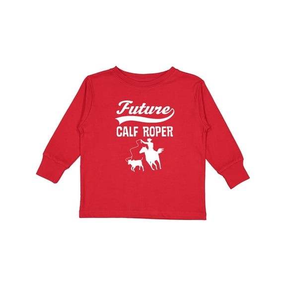 Inktastic Calf Roping Rodeo Future Cowboy Boys Long Sleeve Toddler T-Shirt