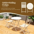 thumbnail image 3 of SEGMART 3-Piece Patio Bistro Set, Folding Outdoor Patio Furniture Sets, 1 Metal Folding Patio Table and 2 Chairs Indoor and Outdoor for Patio, Yard, Garden, White, 3 of 8
