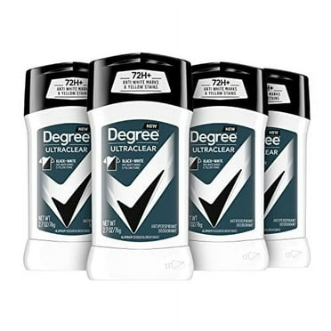 Degree Men UltraClear Antiperspirant Deodorant Black   White 4 count 72-Hour Sweat & Odor Protection Antiperspirant For Men With MotionSense Technology 2.70 Ounce (Pack of 4)