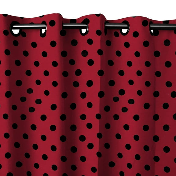 Grommet Curtain Polka Dots Print 56 Inch Wide