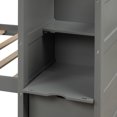thumbnail image 6 of Twin Over Twin/Full Bunk Bed with Stairway, Convertible Bottom Bed, Wood Bunk Bed with Storage Shelves and Drawers (Gray), 6 of 7