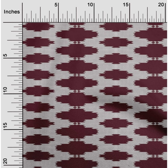 oneOone Cotton Poplin Fabric Plus Sign Kasuri Printed Craft Fabric BTY 42 Inch Wide