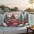 thumbnail image 4 of Christmas Trees Outdoor Waterproof Pillow Covers, Red Truck Xmas Winter Green Forest Decorative Rectangle Throw Pillowcase Sofa Cushion Sham for Patio/Couch/Chair, 20"x12" 2 Pack, 4 of 8