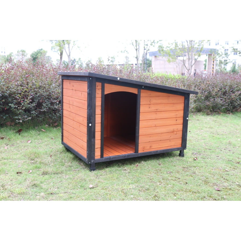 Holaki Extra Large Dog House Outdoor Weatherproof Wooden Dog Kennel Dog Houses for Large Dogs Outside Indoor Dog House Doghouse for Winter with Raised Feet,Natural