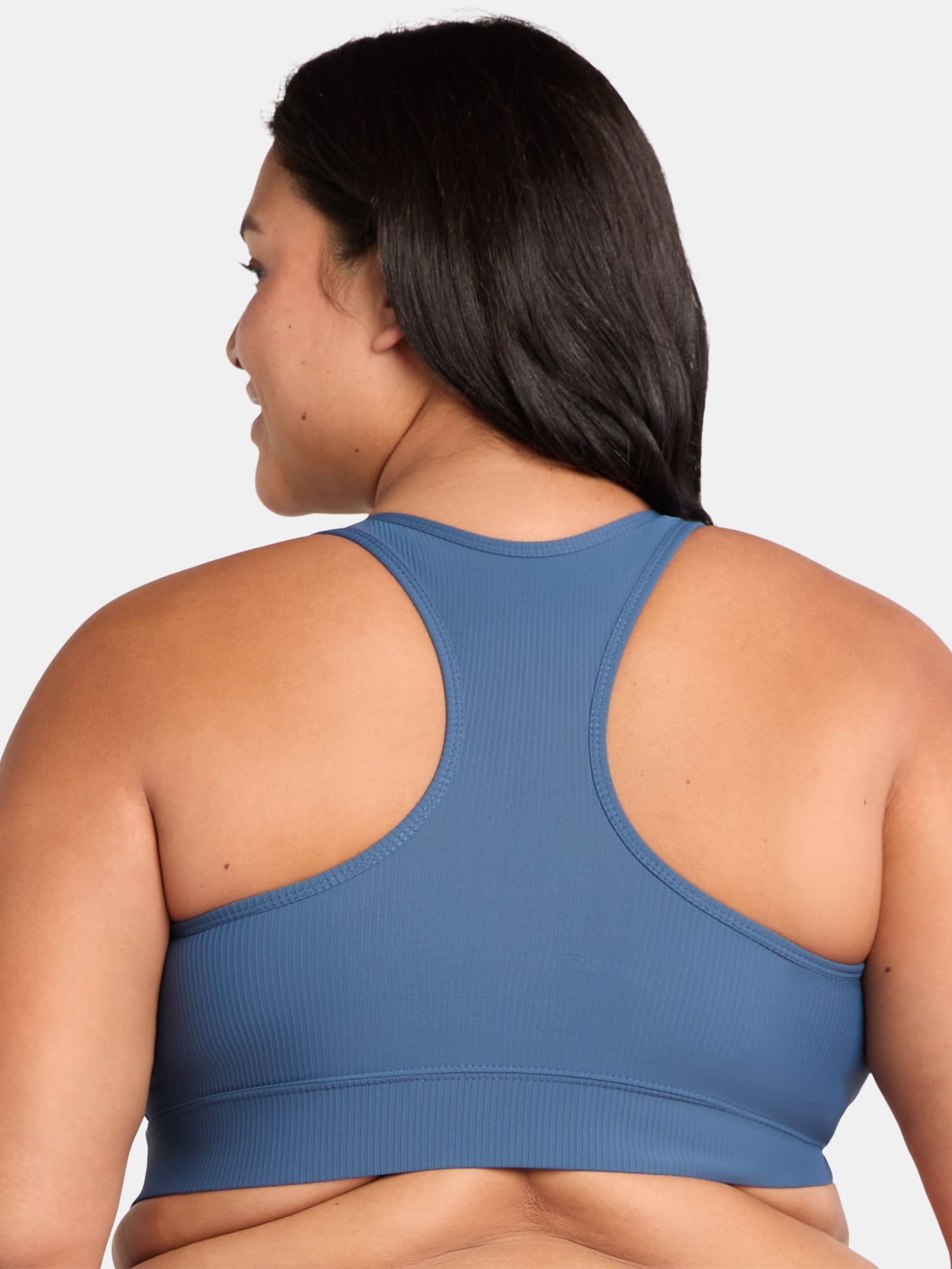 Avia V-Neck Rib Sports Bra for Women, Medium-Impact, S-3XL