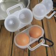 thumbnail image 3 of CEORPER 2Pcs Eggs Storage Box Eggs Carriers with Handle 2 Grid Plastic Storage Container, 3 of 8