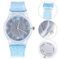 thumbnail image 2 of Reloj de moda para niños, reloj de pulsera colorido y brillante, reloj de cuarzo creativo, decoración de muñeca azul, 2 of 5