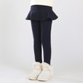 thumbnail image 6 of 3-11Y Kids Baby Little Girls Footless Fleece Lined Warm Thick Leggings with Ruffle Tutu Skirt Pants, 6 of 11