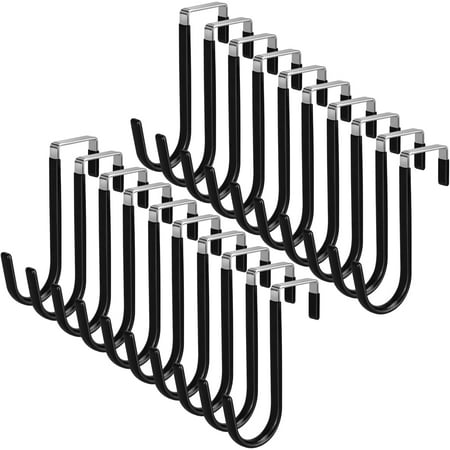 

Gift Without Doubt 4/10/20 Pack Over The Door Hook Door Hooks White/Black Rubber Surface Prevent Scratche Door Hanger Hooks for Bathroom Living Room Kitchen Hanging Clothes Towels Bags(4 Pack