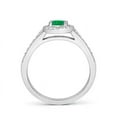 thumbnail image 2 of ANGARA Natural Classic Oval Emerald Halo Ring with Diamond Accents in 14K White Gold for Women (Size-6x4mm) | May Birthstone, Birthday, Anniversary, Jewelry Gift for Women | Natural Emerald Ring, 2 of 9