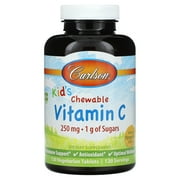 Carlson Kid's Chewable Vitamin C, Natural Tangerine, 120 Vegetarian Tablets