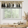 thumbnail image 3 of Black White Christmas Tree Valances for Kitchen Windows Xmas Holiday Buffalo Plaid Cafe Valance Snowfalke Short Treatment Drapes for Bathroom Laundry Basement Living Room Kitchen 52x18 Inch, 3 of 6