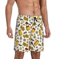 thumbnail image 2 of Kdxio Cute Bee Print Mens Sleep Shorts Bottoms Soft Comfy Pajama Wear Pants with Drawstring Pockets, 2 of 7