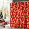 thumbnail image 6 of Merry Christmas Shower Curtain 72x72 Inch Christmas Gingerbread Shower Curtains for Bathroom with Hooks Xmas Bathroom Winter Holiday Home Bath Decor Waterproof Fabric, 6 of 7