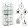 thumbnail image 2 of Gustave 36Pcs Christmas Balls Ornaments Set 1.6" Shatterproof Hanging Ball Xmas Tree Plastic Baubles for Holiday Wedding Party Decorations "Silver", 2 of 8