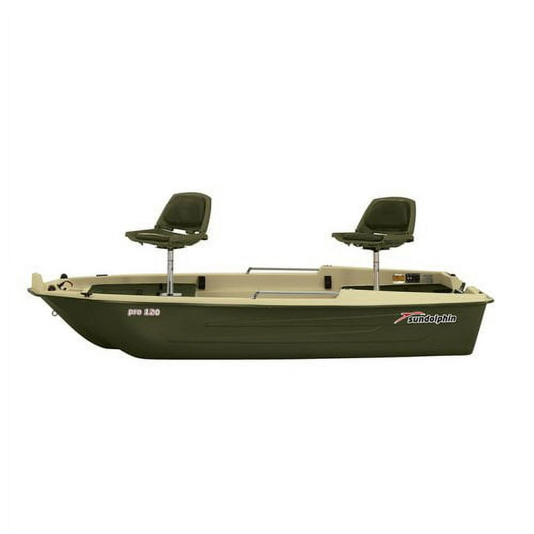 Sun Dolphin Pro 120 2-Man Fishing Boat, Padded Swivel Seats Included