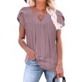 thumbnail image 2 of Lucakuins, camisetas de manga corta para mujer, blusa informal de moda de Color sólido, Tops holgados de verano, ropa de calle Lucakuins moda, 2 of 5