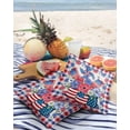 thumbnail image 3 of Pack of 2 Outdoor Pillow Covers, 4th of July Independence Day Patriotic Red Blue Flowers Waterproof Square Throw Pillowcase Cushion Decorative Pillow Covers for Couch Patio Tent, 20x20 in, 3 of 6