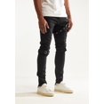thumbnail image 2 of Embellish NYC Men's Rip & Repair Buckle Straps Distressed Skinny Fit Denim Jeans (30, Black), 2 of 6