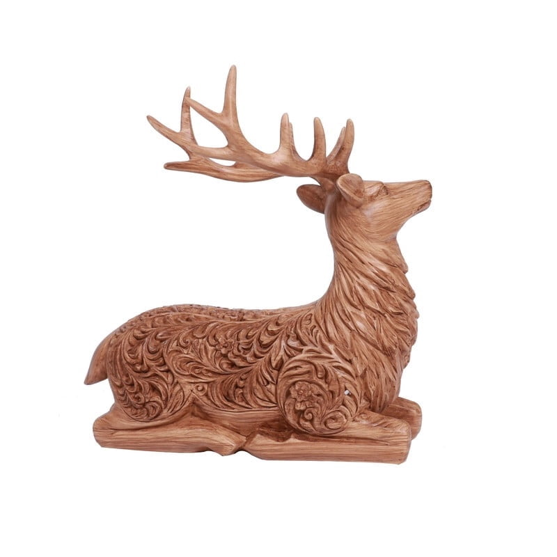 Resin Sitting Deer Christmas Decoration, Brown, 9", by Holiday Time