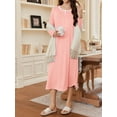 thumbnail image 3 of Avidlove Nightgowns for Women Floral Long Sleeve Henley Sleepshirt Full Length Nightdress Sleepwear with Pockets S-3XL, 3 of 7