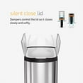thumbnail image 4 of Simplehuman 10 Liter / 2.6 Gallon Butterfly Lid Bathroom Step Trash Can, Brushed Stainless Steel, 4 of 7