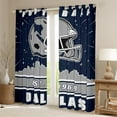 thumbnail image 2 of Erosebridal Soccer Lover Curtains Pack of 2 (38x54), American Football Curtains for Living Room, Eat Sleep 30%-50% Black Out Curtains, Window Drapes Bedroom Decorative, 2 of 6