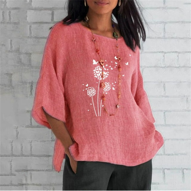 Blouse Femme Été Aguichant Imprimé Régulier Bouton Col Rond Manches Courtes Haut Femme Manches Courtes Blouse Femme en Liquidation