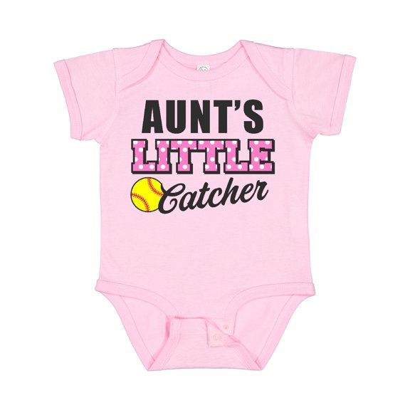 Inktastic Aunt's Little Catcher Softball Girls Baby Bodysuit
