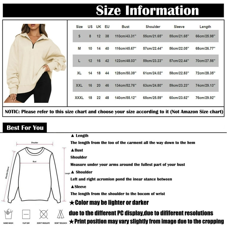 Susanny Women Sweatshirt Fashion Y2k Long Sleeve Half Zip Plus Size Hoodie  for Women Going Out Raglan Khaki Sweater Aesthetic Casual Pullover Plus