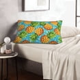 thumbnail image 5 of Plush Throw Pillow Covers, Pineapple Hawaiian Style Pillow Cases with Invisible Zipper, Breathable Microfiber Pillow Cases Standard Size for Sleeping Bedroom Sofa Living Room 16x24, 5 of 5