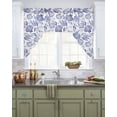 thumbnail image 2 of Summer Coastal Kitchen Curtains Swag Valance for Windows/Bathroom/Cafe, Nautical Ocean Conch Coral Seashells Rod Pocket Drape Panel Swag Curtain Valance for Bedroom/Living Room 55''x36'', 2 of 6