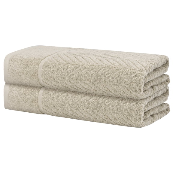 REGALWOVEN Cotton Bath Towels, 2 Pack Thick Soft Bathroom Towels Set Quick Drying Towels for Bathroom Khaki 28' x 56'