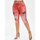 thumbnail image 4 of Más el tamaño de la mariposa de la bandera americana Imprimir recortada Jeggings Rosegal Leggings de talla grande, 4 of 5