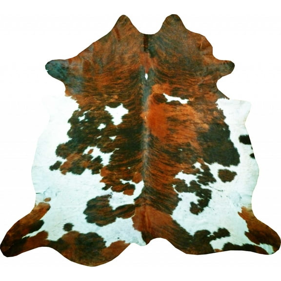 6 Ft Tri-Colored Brindled Cowhide Rug
