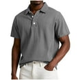 thumbnail image 2 of purcolt Mens Faux Denim Golf Shirt Casual Short Sleeve Collared Top Moisture Wicking Quick Dry Athletic Tees for Running Hiking, 2 of 5