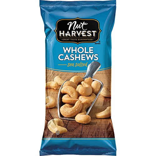 Nut Harvest Sea Salted Whole Cashews, 2.25 Ounce (Pack of 16)